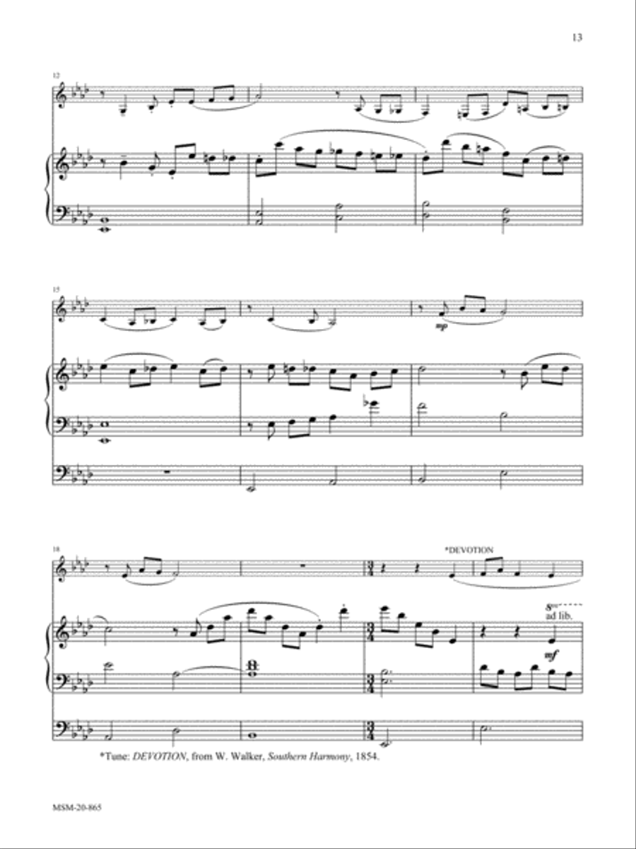 An American Sonata for Solo Instrument and Organ Organ scores gallery preview page 7