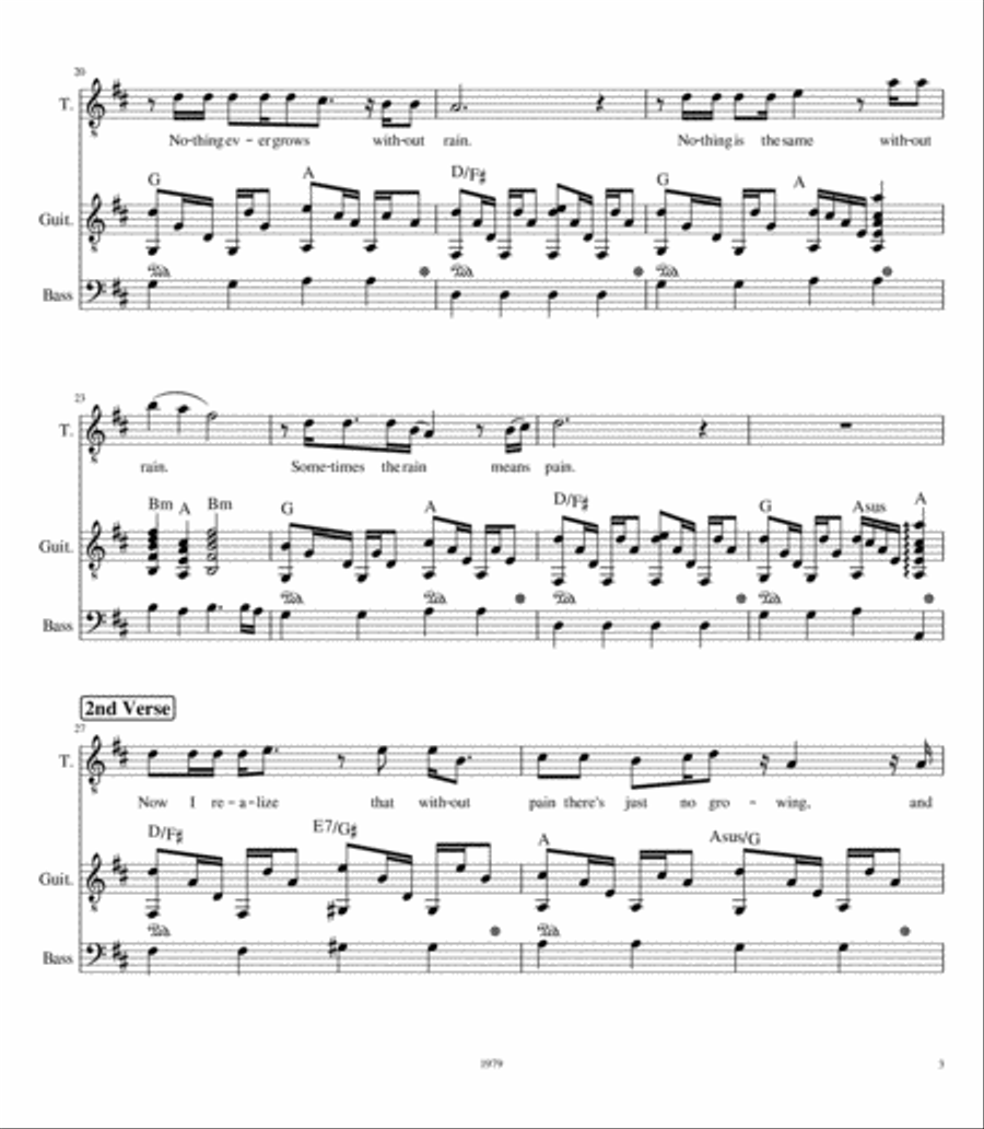 Rain (Tenor Solo) Small Ensemble scores gallery preview page 3
