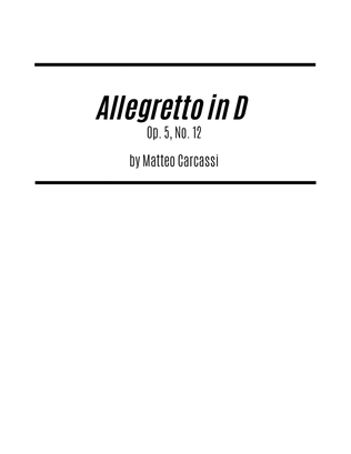 Allegretto in D (for Solo Guitar)