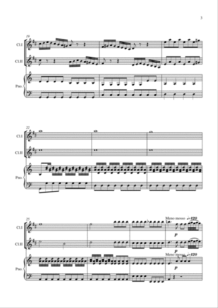 Sinfonia from Armida al Campo D'Egitto - 2 B Flat Clarinets and Piano - Early Advanced Clarinet Duet scores gallery preview page 6