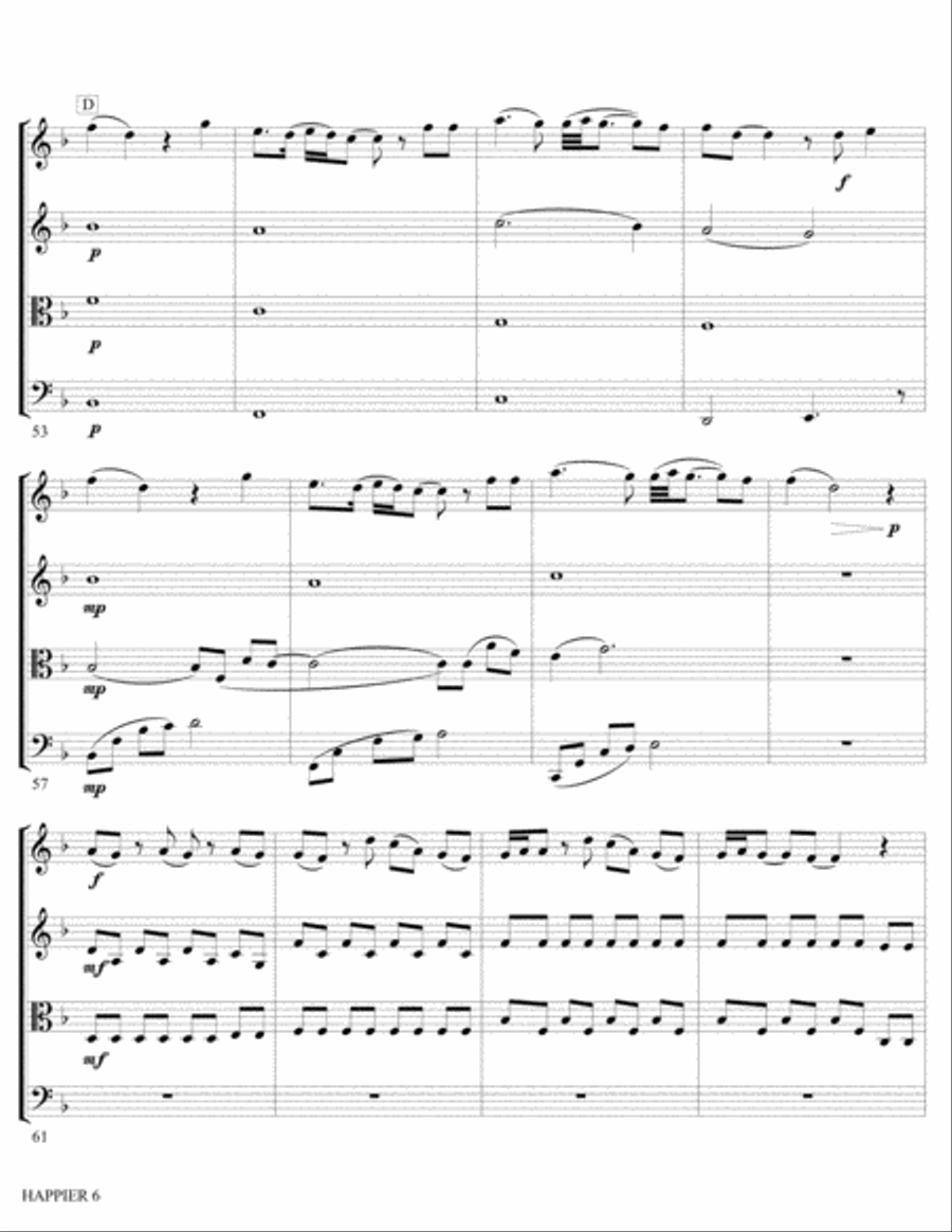 Happier Happier String Quartet scores gallery preview page 6