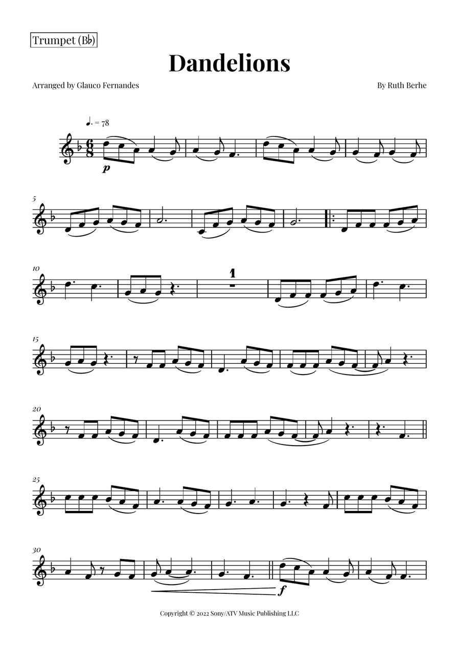 Dandelions Brass Duet scores gallery preview page 4