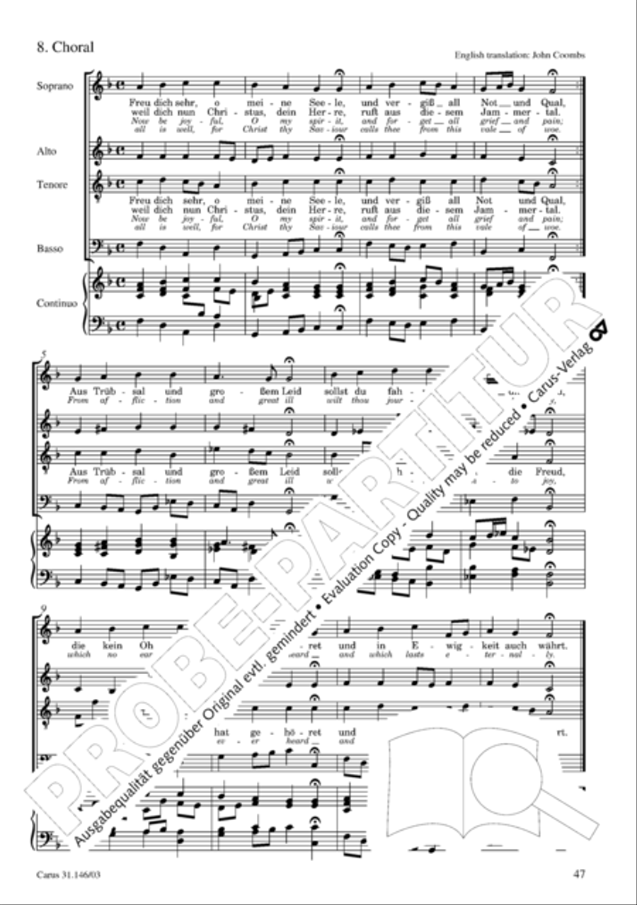 Through bitter tribulation we enter into God's kingdom (Wir mussen durch viel Trubsal in das Reich Gottes eingehen) 4-Part scores gallery preview page 48