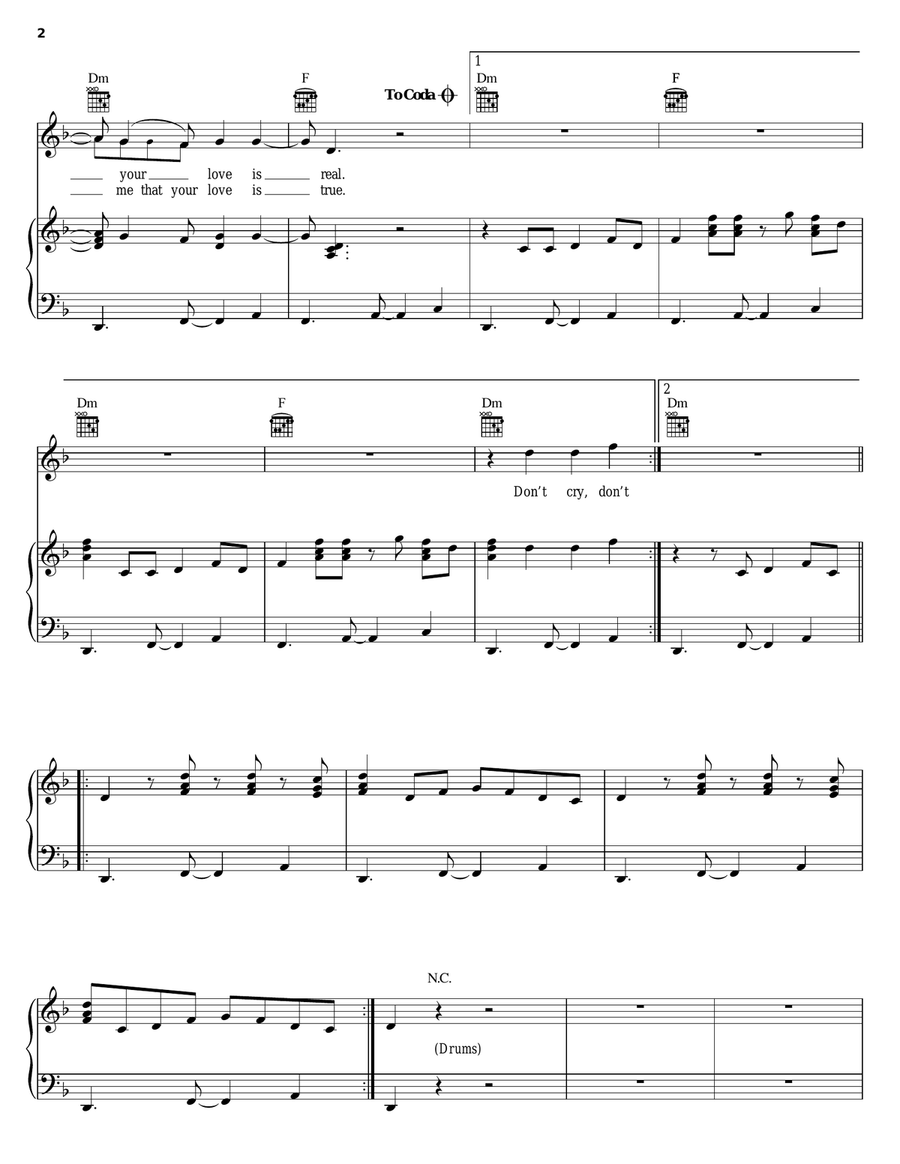 Don't Cry No More Acoustic Guitar scores gallery preview page 2