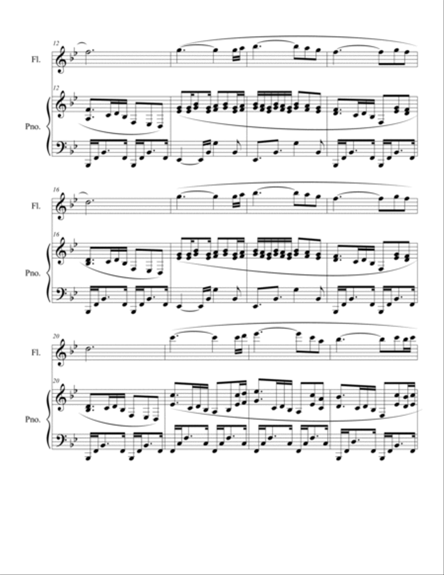 Silent Night for flute and piano Flute Solo scores gallery preview page 4