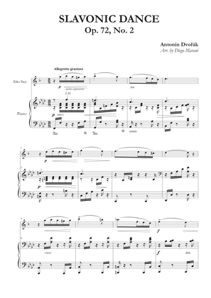Slavonic Dance Op. 72 No. 2 for Alto Saxophone and Piano