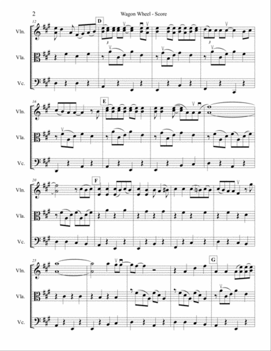 Wagon Wheel String Trio scores gallery preview page 2