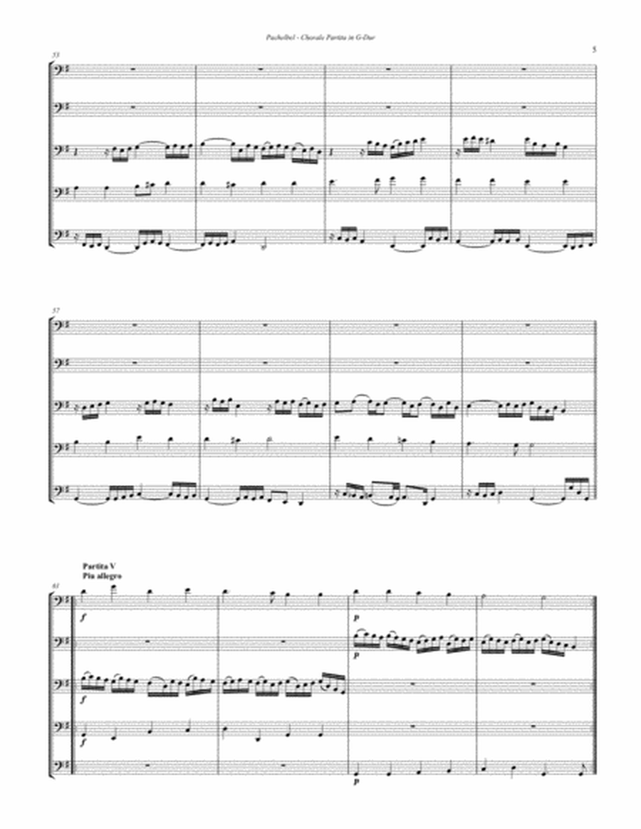 Chorale Partita with Seven Variations for 5-part Tuba Ensemble