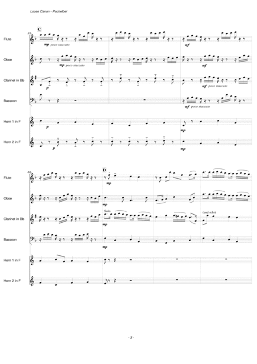 Loose Canon (Wind Sextet) Woodwind Ensemble scores gallery preview page 4