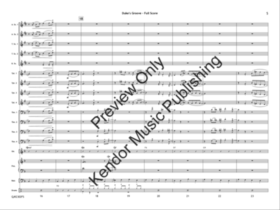 Duke's Groove (Score) Jazz Ensemble scores gallery preview page 6