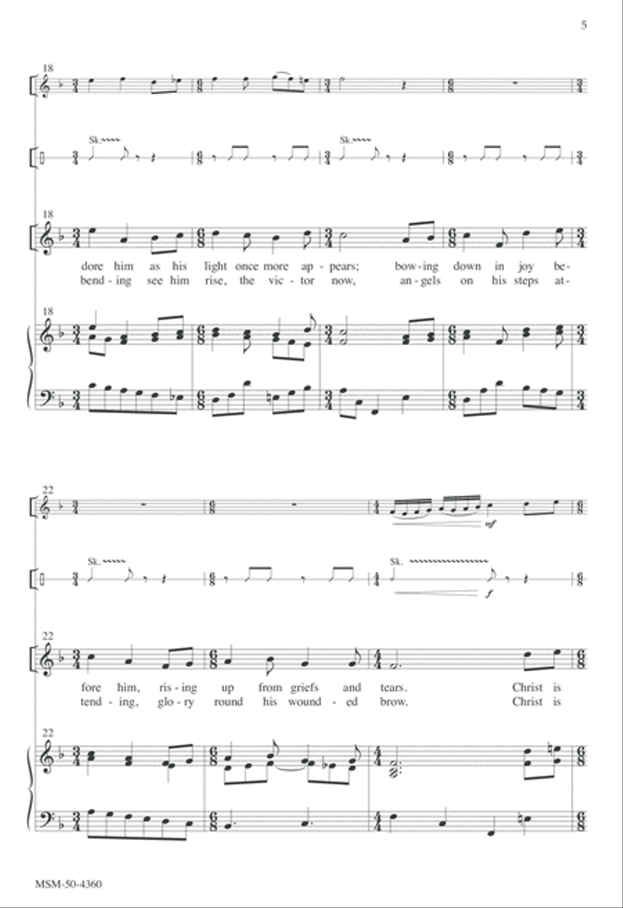 Christ Is Risen! Alleluia! Unison Choir scores gallery preview page 5