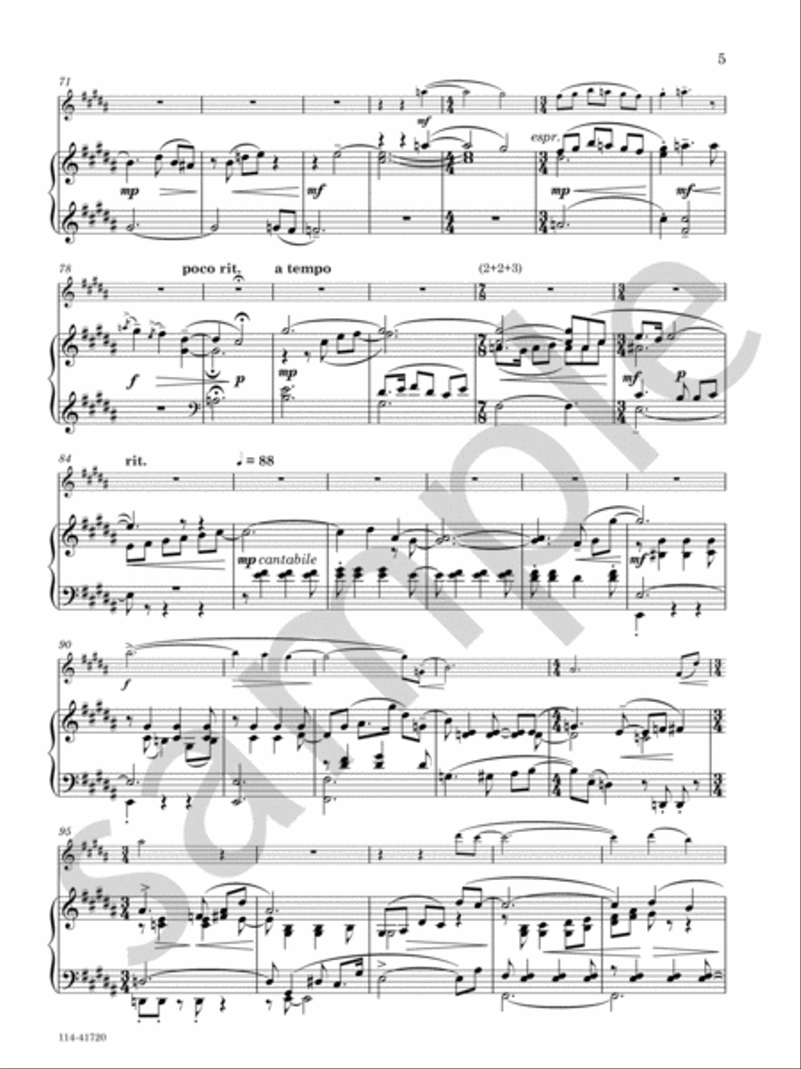 Autumn Lute-Song Chamber Music scores gallery preview page 5
