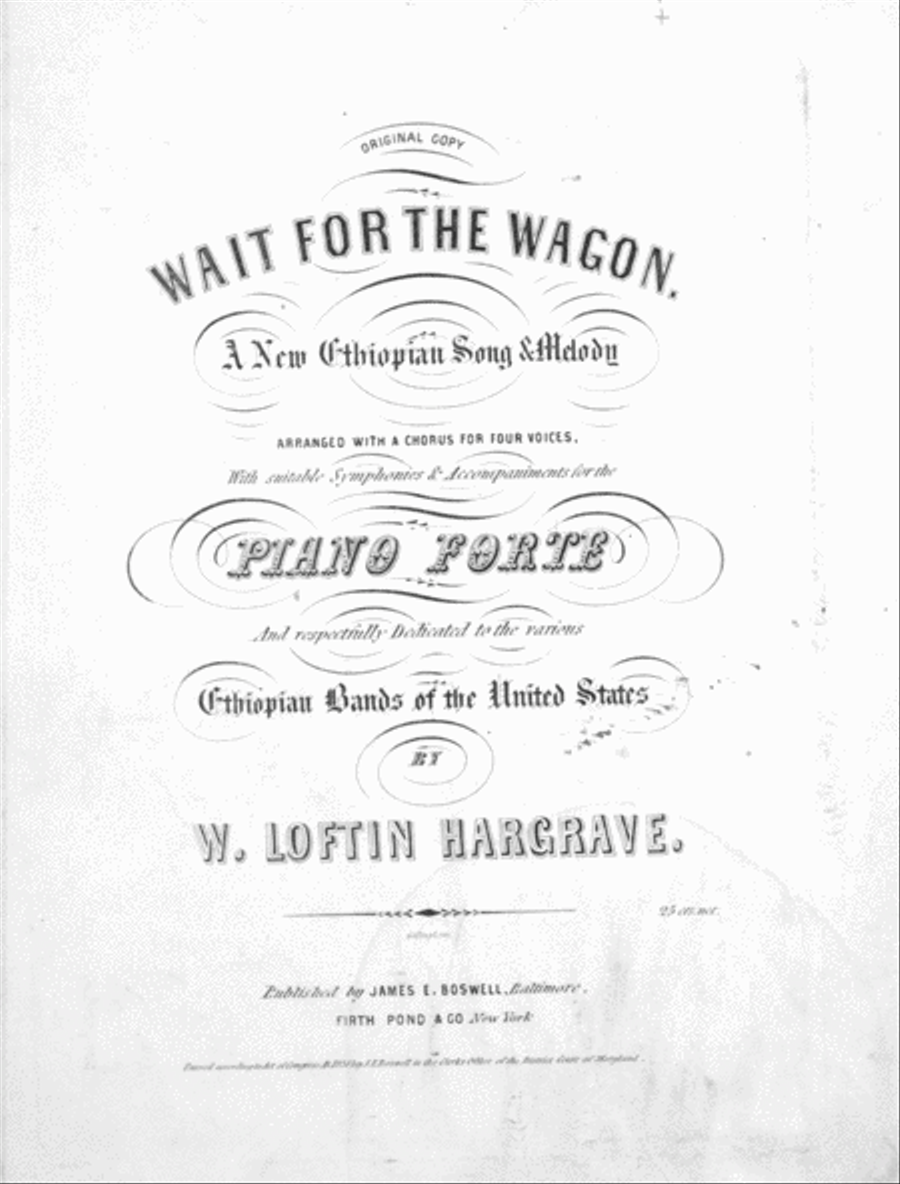 Wait for the Wagon. A New Ethiopian Song & Melody Voice scores gallery preview page 1