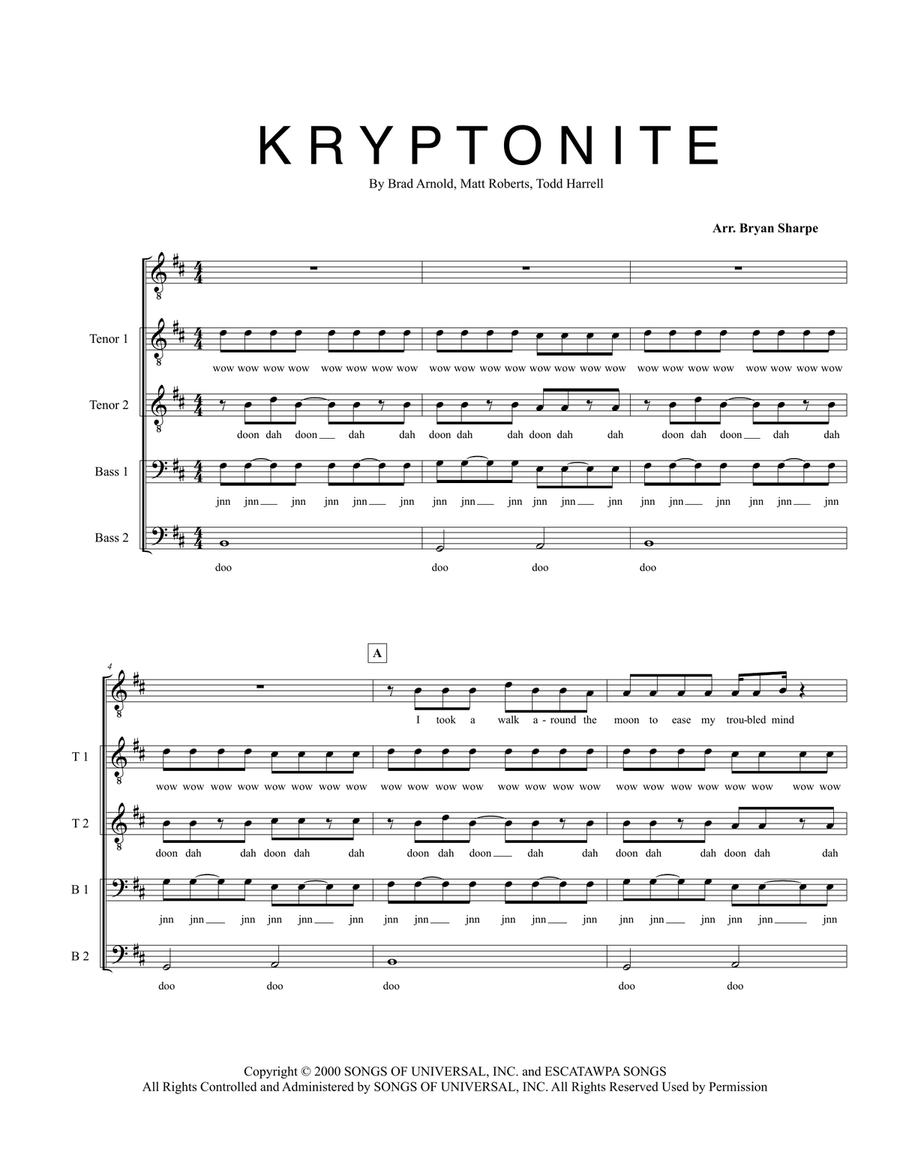 Kryptonite TTBB scores gallery preview page 1