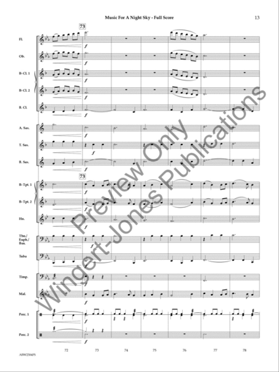 Music for a Night Sky Concert Band scores gallery preview page 14