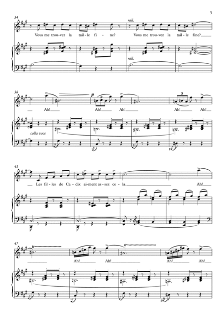 Les filles de Cadix (F# Minor) Soprano Voice scores gallery preview page 4