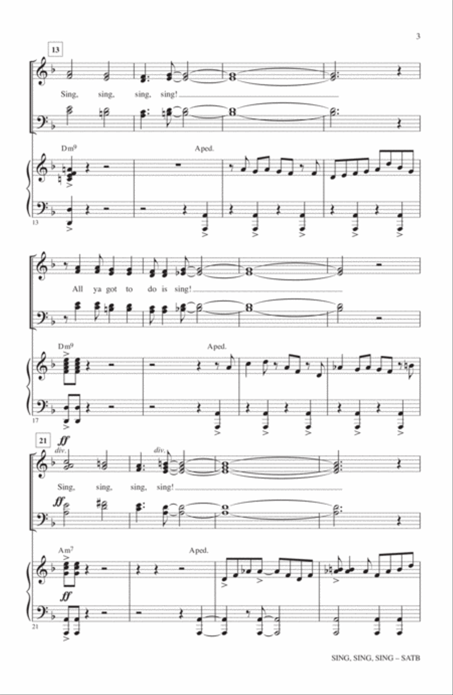 Sing, Sing, Sing 4-Part scores gallery preview page 2