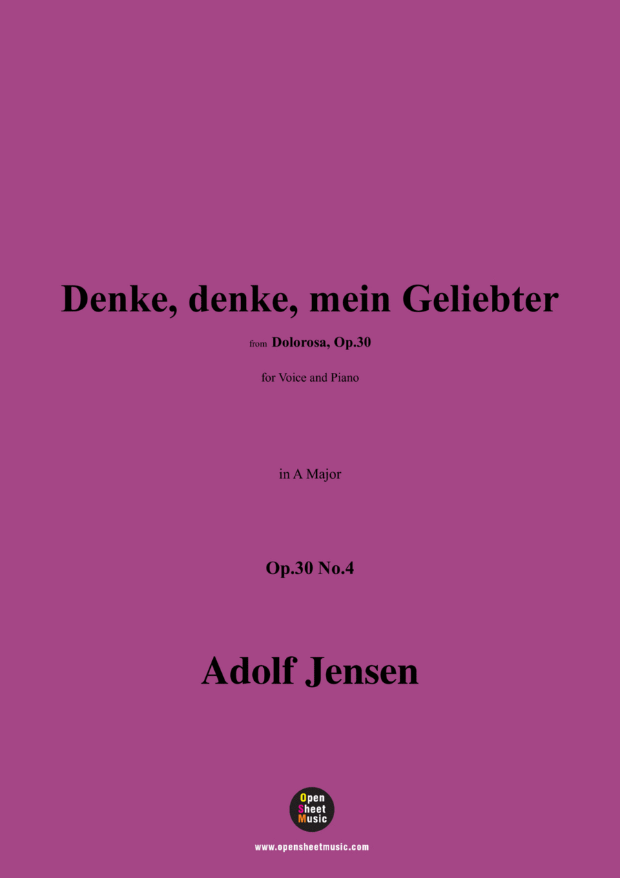 A. Jensen-Denke,denke,mein Geliebter,Op.30 No.4,in A Major Voice scores gallery preview page 1
