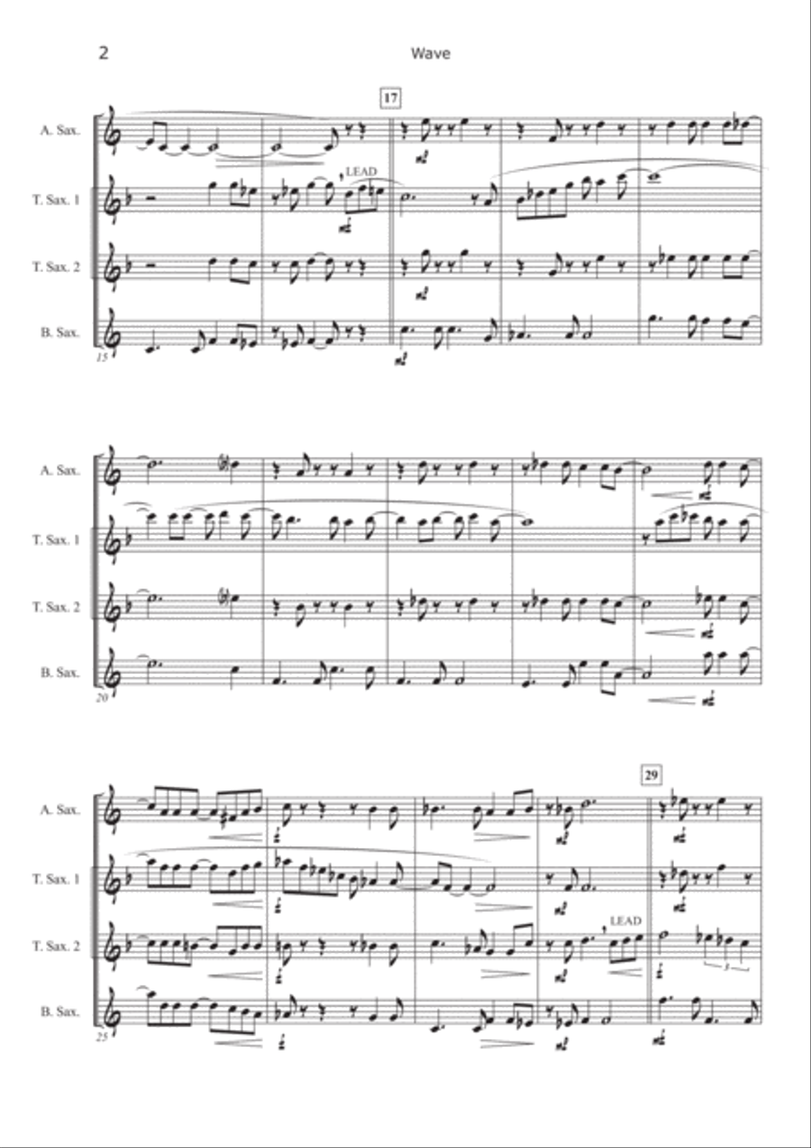 Wave Saxophone Quartet scores gallery preview page 3