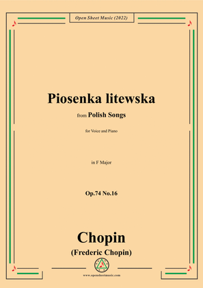 Book cover for Chopin-Piosenka litewska(Lithauisches Lied),in F Major,Op.74 No.16