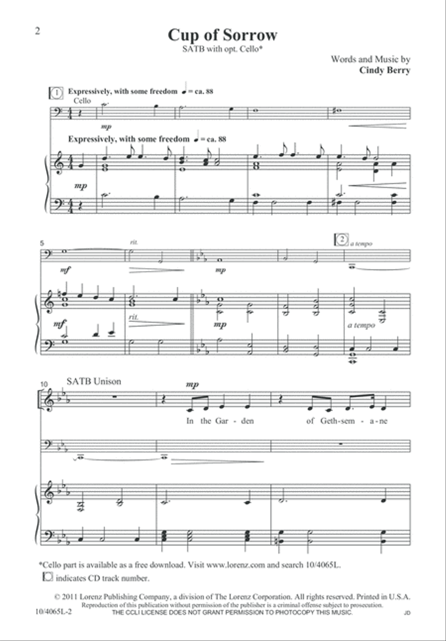 Cup of Sorrow 4-Part scores gallery preview page 3