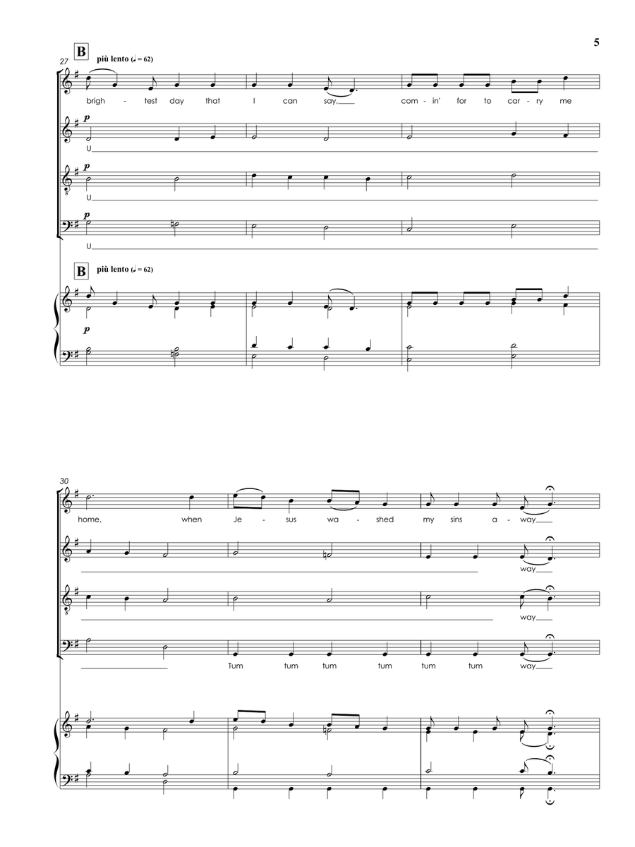 Swing low, sweet chariot for Choir SATB, a cappella 4-Part scores gallery preview page 6
