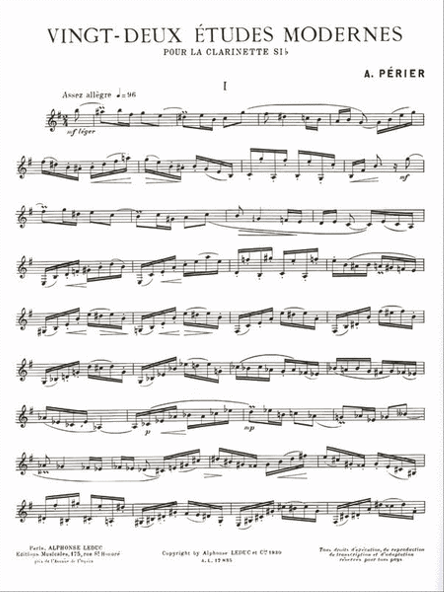Enseignement Complet de la Clarinette - Vingt-Deux Etudes Modernes A Clarinet scores gallery preview page 2