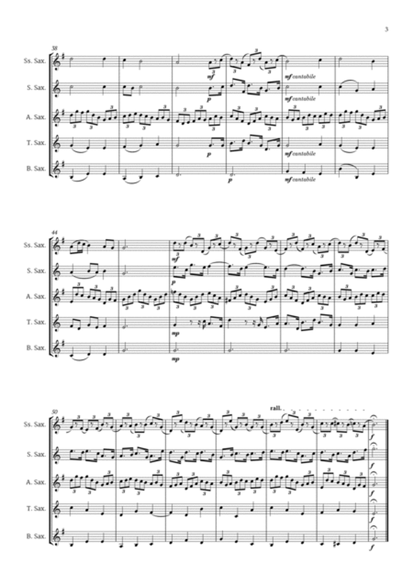 Jesu, joy of man's desiring by Bach for Saxophone Choir Quintet image number null