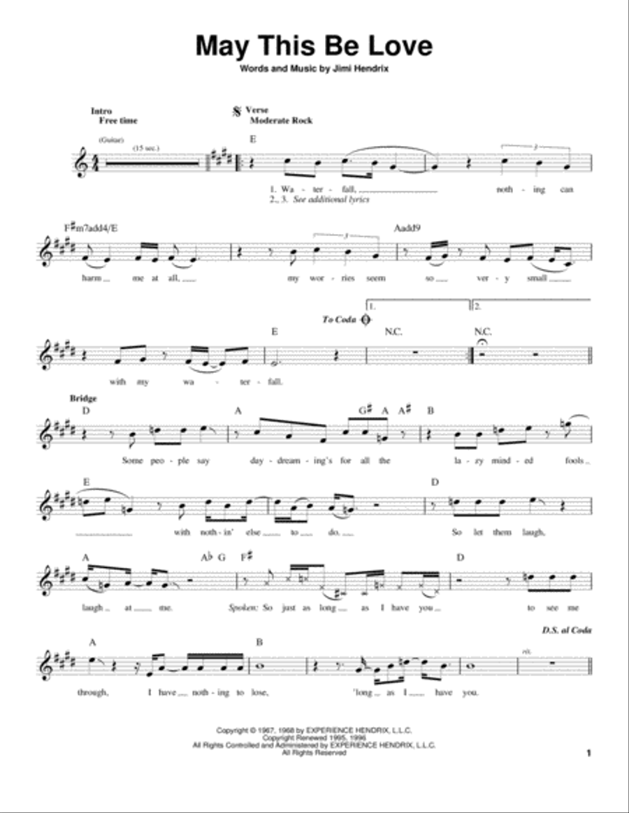 May This Be Love Easy Guitar scores gallery preview page 1