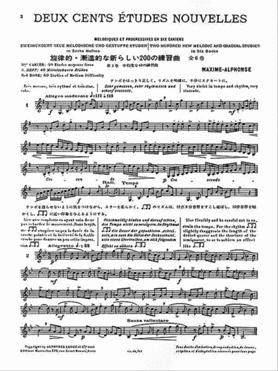 Deux cents Etudes Nouvelles Melodiques et Progressives Pour Cor - Cahier 3: 40 Etudes Moyenne Force Horn scores gallery preview page 2