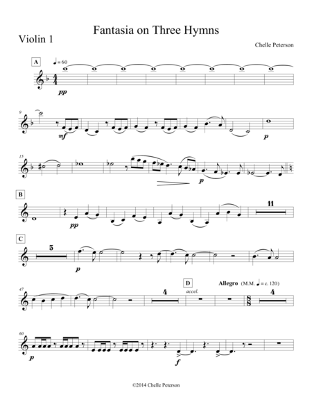 Fantasia on Three Hymns- Violin 1 image number null