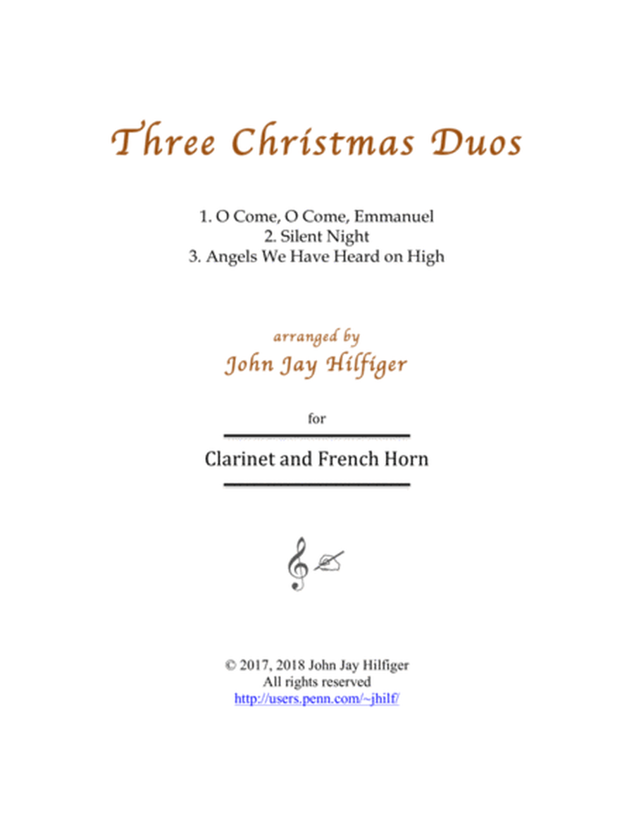 Three Christmas Duos for Clarinet and Horn image number null