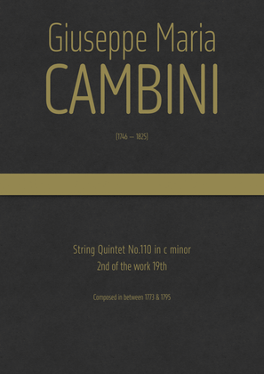 Cambini - String Quintet No.110 in C minor ; 2nd of the work 19th