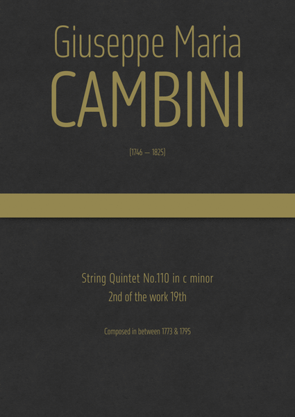 Cambini - String Quintet No.110 in C minor ; 2nd of the work 19th image number null