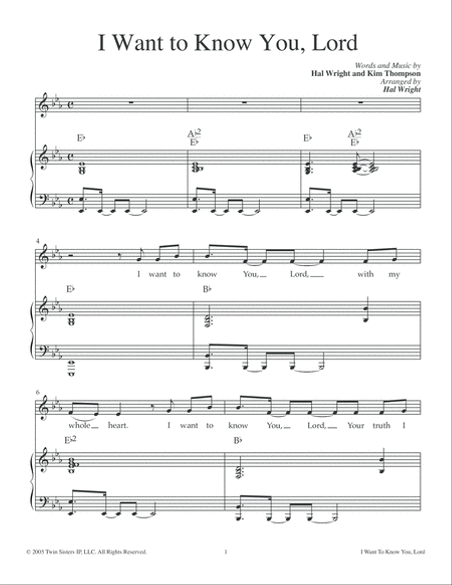 I Want To Know You, Lord I Want To Know You, Lord Voice scores gallery preview page 1