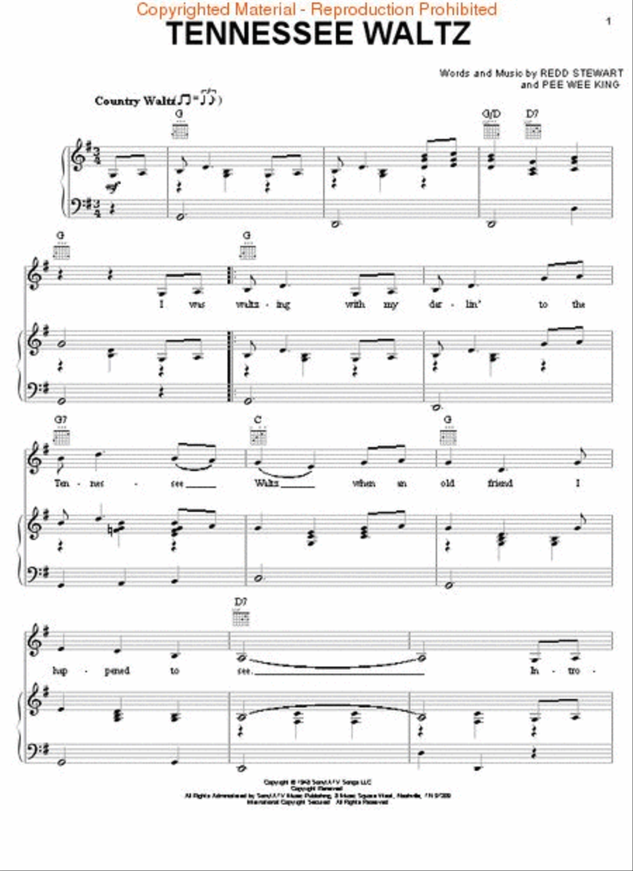 Tennessee Waltz Tennessee Waltz Voice scores gallery preview page 2