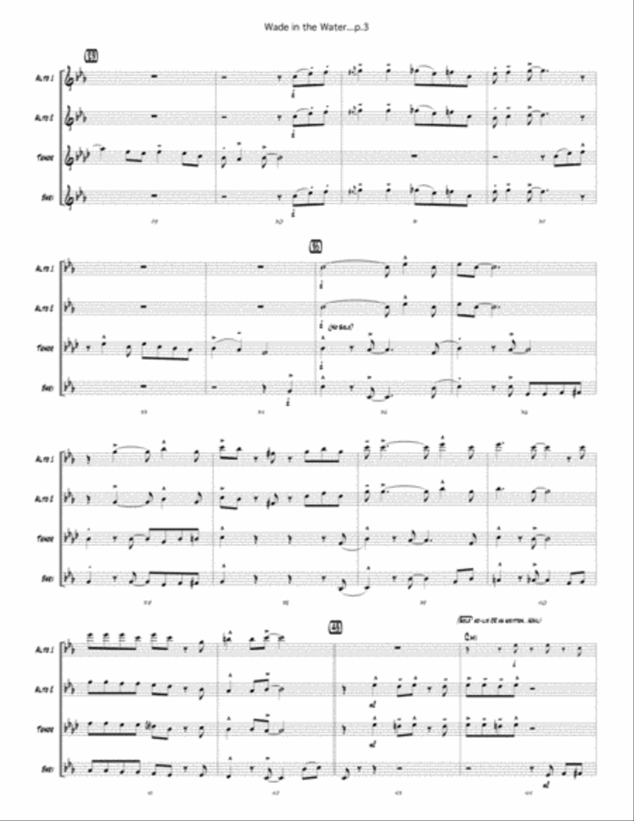 Wade in the Water Woodwind Quartet scores gallery preview page 4