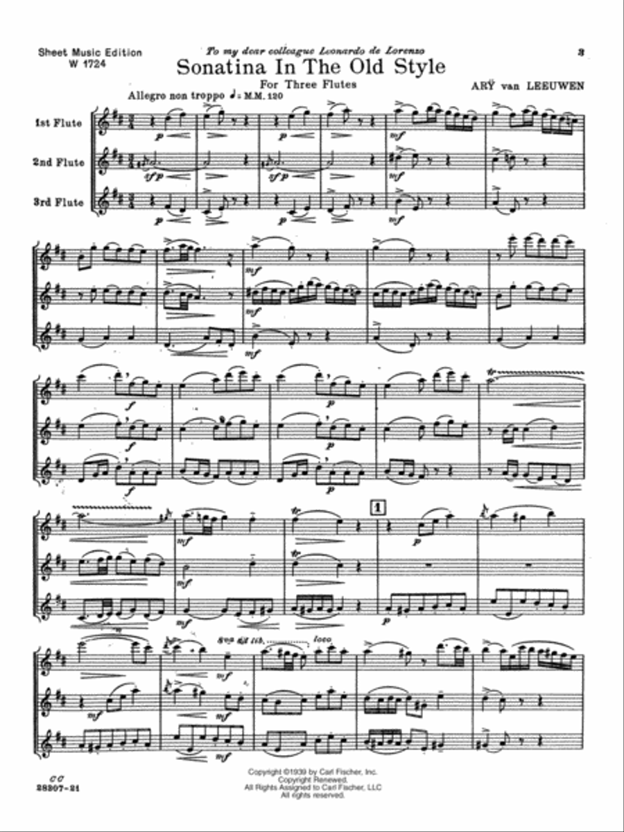 Sonatina in the Old Style Flute Trio scores gallery preview page 2