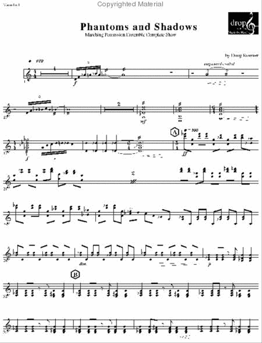 Phantoms and Shadows (Complete Show) Percussion scores gallery preview page 4