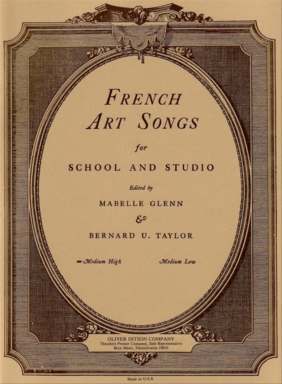 French Art Songs, Medium-High Chamber Music scores gallery preview page 1