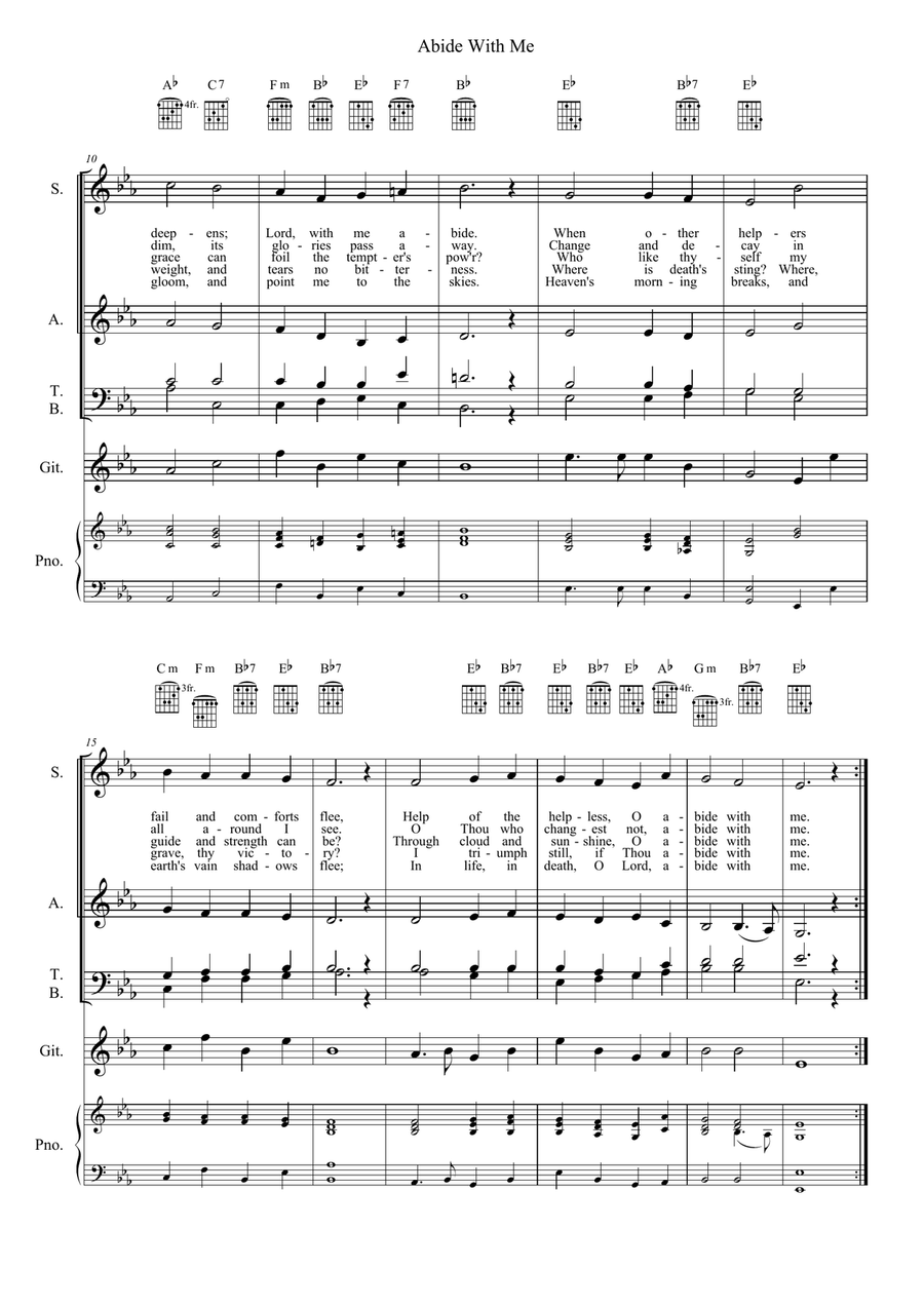 Abide With Me 4-Part scores gallery preview page 2