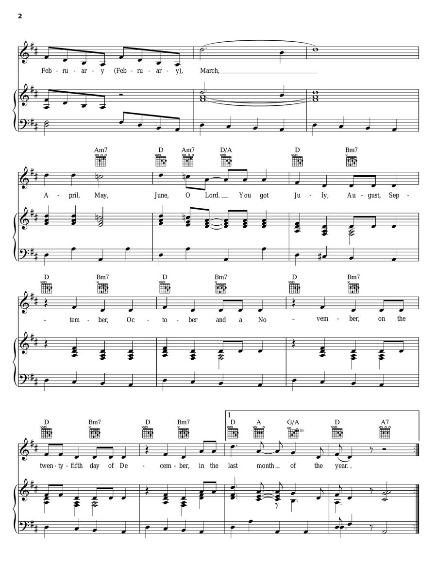 The Last Month Of The Year (What Month Was Jesus Born In?) Guitar scores gallery preview page 2