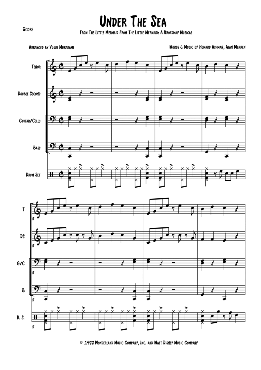 Under The Sea Steel Pan scores gallery preview page 1