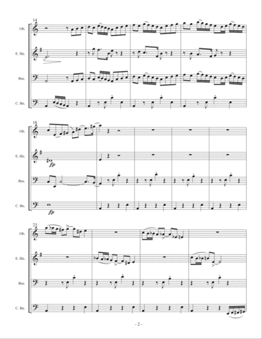 3 Latin Dances for double reed quartet Woodwind Ensemble scores gallery preview page 6