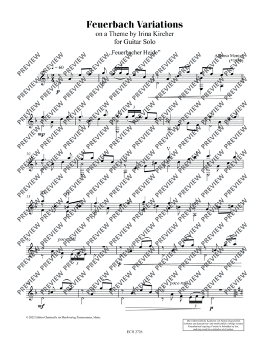 Feuerbach Variations Classical Guitar scores gallery preview page 5
