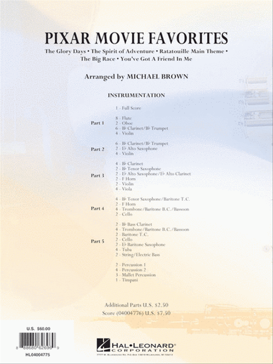 Pixar Movie Favorites Concert Band scores gallery preview page 12