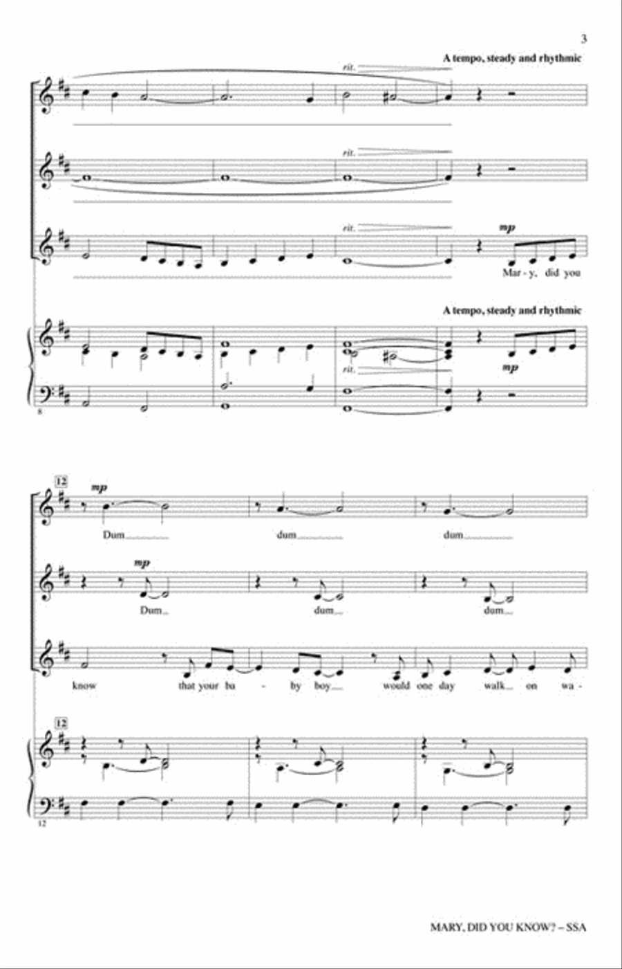 Mary, Did You Know? SSA scores gallery preview page 3