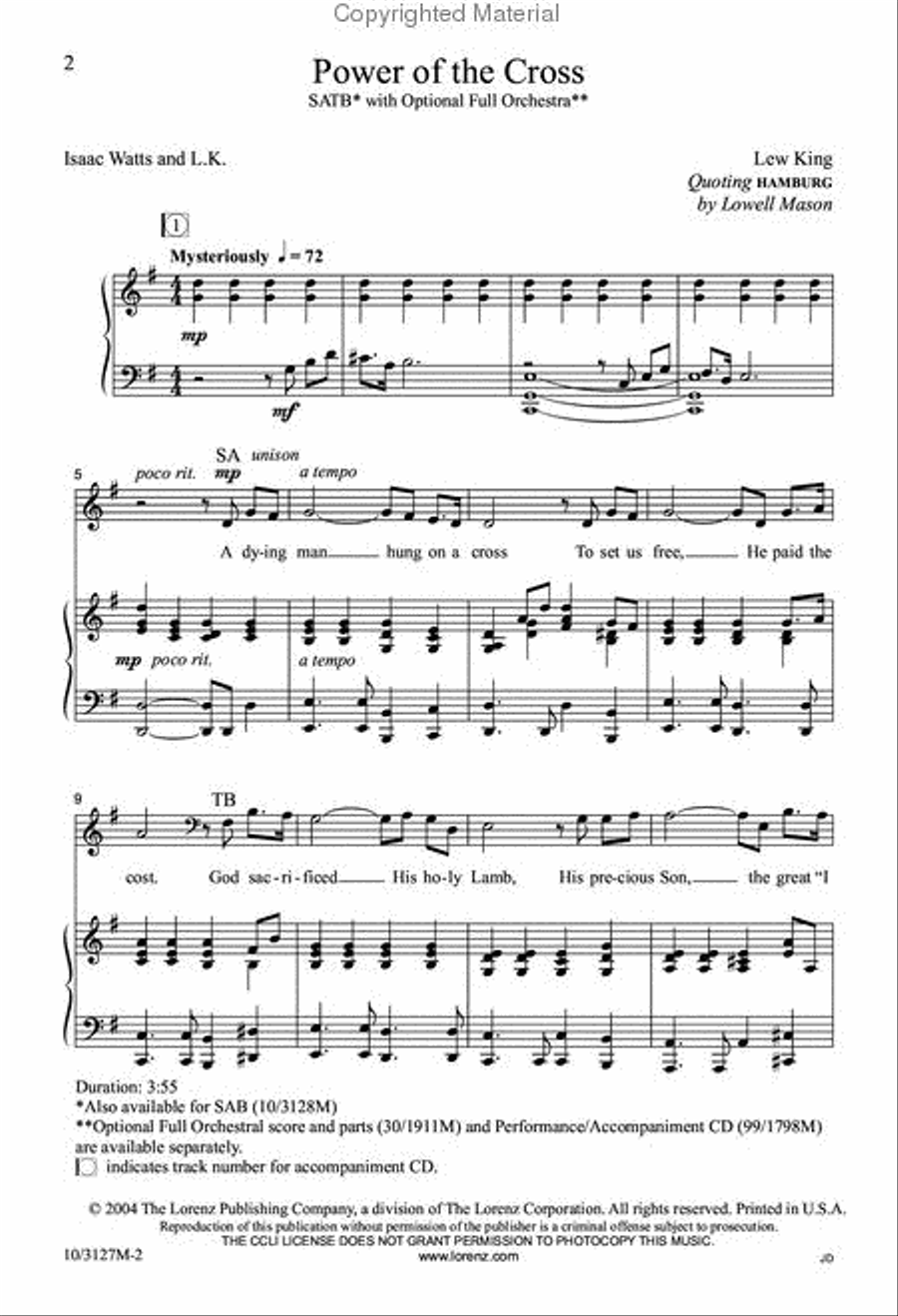 Power of the Cross 4-Part scores gallery preview page 2