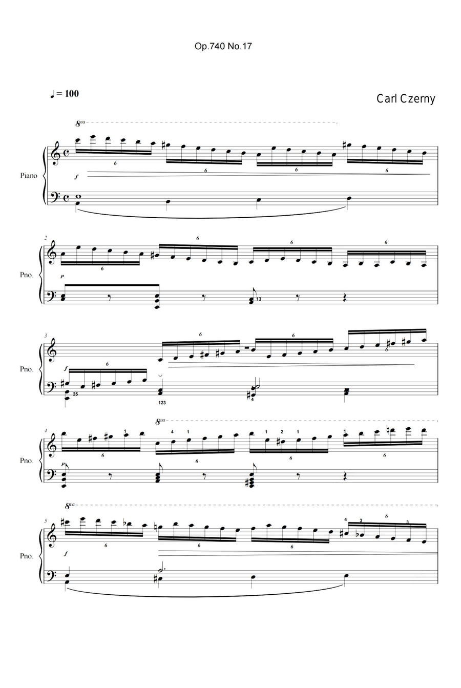 Czerny Op.740-no.17 Piano Solo scores gallery preview page 1