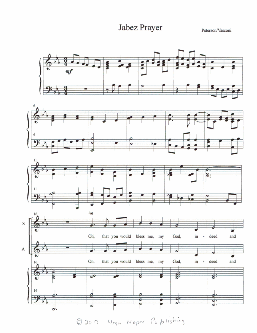 Jabez Prayer 4-Part scores gallery preview page 1